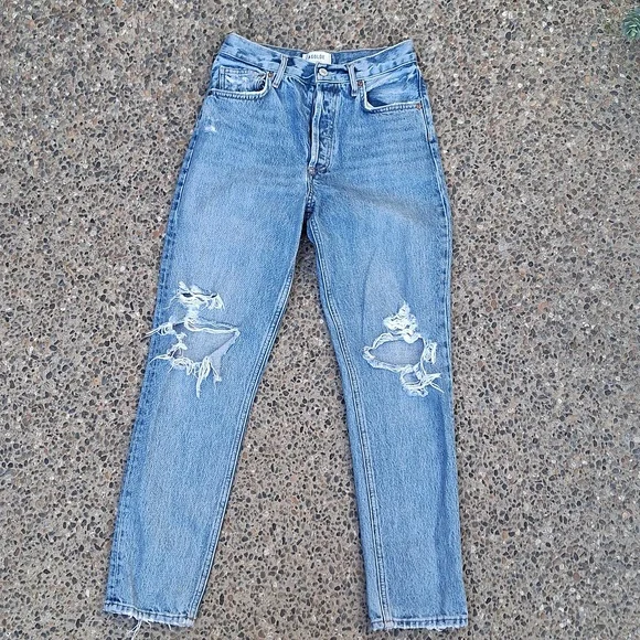 Agolde Fen High Rise distressed straight leg jeans size 25 - Picture 2 of 7